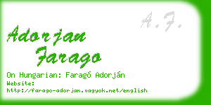 adorjan farago business card