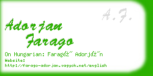 adorjan farago business card